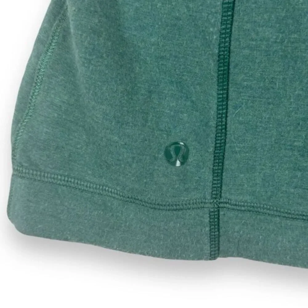 Lululemon Short‎ Sleeve Serenity Hoodie Top Forest Green Womens Size Lounge Gym